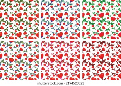 A set of seamless floral vector patterns