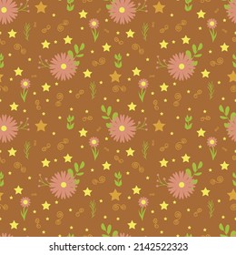 A set of seamless flower background. Vector graphics