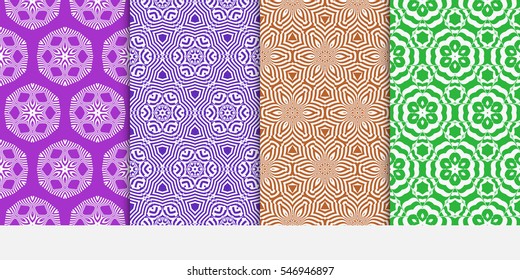 set of seamless flower pattern. abstract vector illustration. for design invitation, background, wallpaper