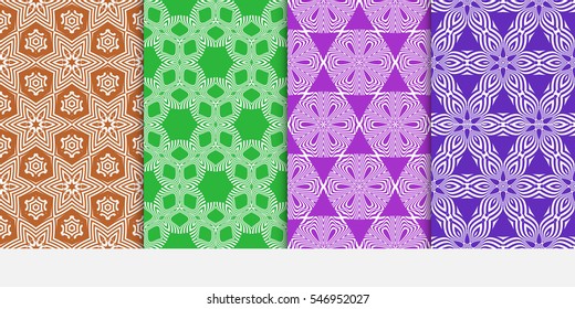 set of seamless flower pattern. abstract vector illustration. for design invitation, background, wallpaper