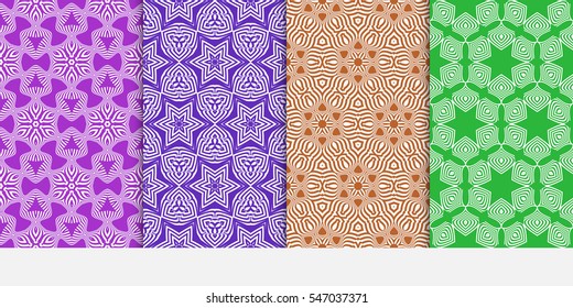 set of seamless flower pattern. abstract vector illustration. for design invitation, background, wallpaper