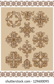 a set of seamless frame decorative items