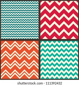 Set. Seamless geometric abstract pattern with zigzags. Can be used in textiles, for book design, website background.
