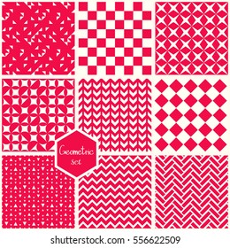 Set. Seamless geometric abstract patterns. Can be used in textiles, for book design, website background.