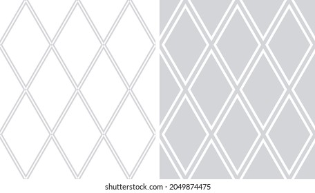 Set of seamless geometric diamonds patterns. Vector art.