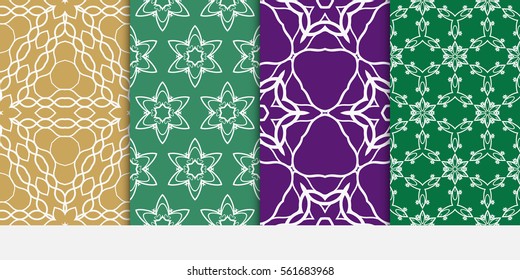 set of Seamless geometric floral pattern. Stylish graphic design. for design, wallpaper, invitation.