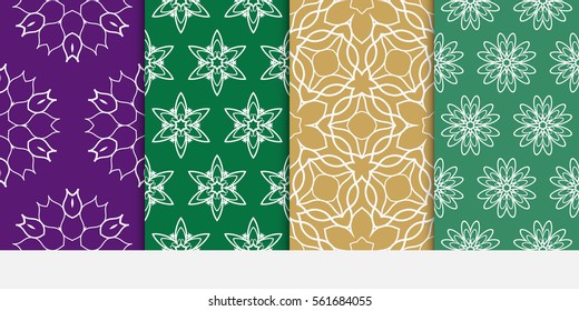 set of Seamless geometric floral pattern. Stylish graphic design. for design, wallpaper, invitation.
