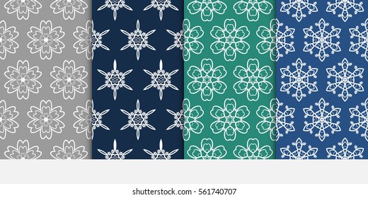 set of Seamless geometric floral pattern. Stylish graphic design. for design, wallpaper, invitation.