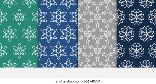 set of Seamless geometric floral pattern. Stylish graphic design. for design, wallpaper, invitation.