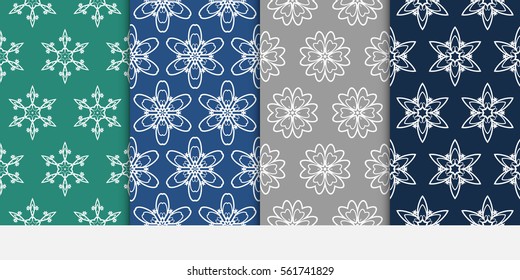 set of Seamless geometric floral pattern. Stylish graphic design. for design, wallpaper, invitation.