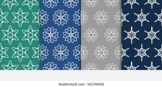 set of Seamless geometric floral pattern. Stylish graphic design. for design, wallpaper, invitation.