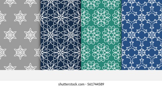 set of Seamless geometric floral pattern. Stylish graphic design. for design, wallpaper, invitation.