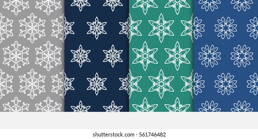 set of Seamless geometric floral pattern. Stylish graphic design. for design, wallpaper, invitation.
