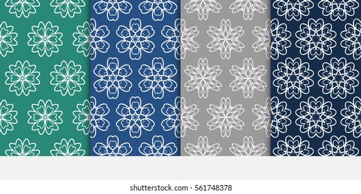 set of Seamless geometric floral pattern. Stylish graphic design. for design, wallpaper, invitation.