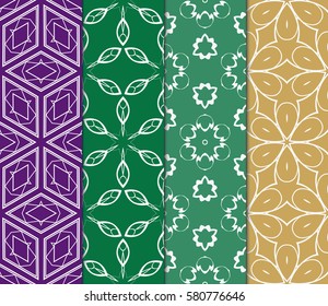 set of Seamless geometric, floral pattern. Stylish graphic design. for design, wallpaper, invitation.