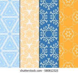 set of Seamless geometric, floral pattern. Stylish graphic design. for design, wallpaper, invitation.