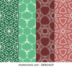 set of Seamless geometric, floral pattern. Stylish graphic design. for design, wallpaper, invitation.