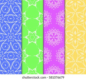 set of Seamless geometric, floral pattern. Stylish graphic design. for design, wallpaper, invitation.