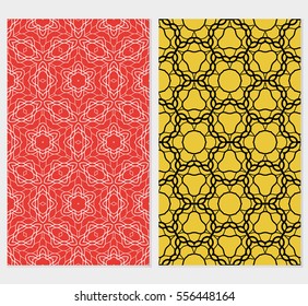set of seamless geometric flower lace pattern. abstract vector illustration. for design invitation, background, wallpaper