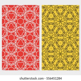 set of seamless geometric flower lace pattern. abstract vector illustration. for design invitation, background, wallpaper