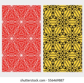 set of seamless geometric flower lace pattern. abstract vector illustration. for design invitation, background, wallpaper