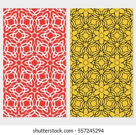 set of seamless geometric flower lace pattern. abstract vector illustration. for design invitation, background, wallpaper