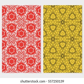 set of seamless geometric flower lace pattern. abstract vector illustration. for design invitation, background, wallpaper