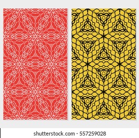 set of seamless geometric flower lace pattern. abstract vector illustration. for design invitation, background, wallpaper