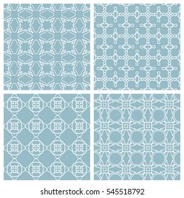 Set of seamless geometric line patterns. Contemporary graphic design. Colored endless texture for wallpaper, pattern fills, web page line backgrounds. Tribal ethnic arabic, indian ornament