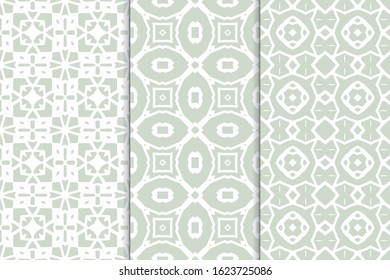 Set of seamless geometric ornaments. Abstract repeating textures. Ethnic template template for printing