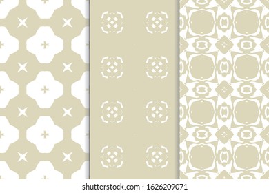 Set of seamless geometric ornaments. Abstract repeating textures. Ethnic template template for printing