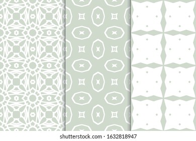 Set of seamless geometric ornaments. Abstract repeating textures. Ethnic template template for printing