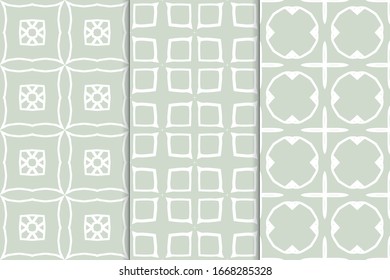 Set of seamless geometric ornaments. Abstract repeating textures. Ethnic template template for printing