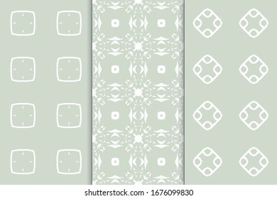 Set of seamless geometric ornaments. Abstract repeating textures. Ethnic template template for printing