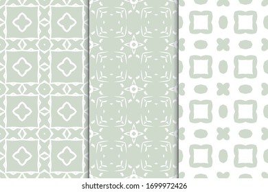 Set of seamless geometric ornaments. Abstract repeating textures. Ethnic template template for printing
