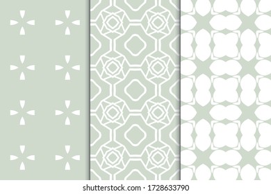 Set of seamless geometric ornaments. Abstract repeating textures. Ethnic template template for printing