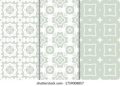 Set of seamless geometric ornaments. Abstract repeating textures. Ethnic template template for printing