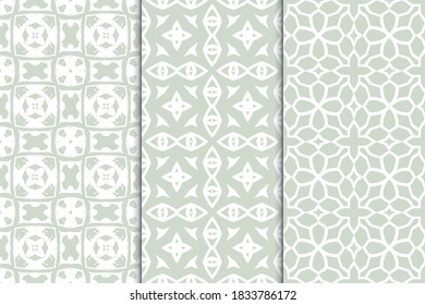 Set of seamless geometric ornaments. Abstract repeating textures. Ethnic template template for printing