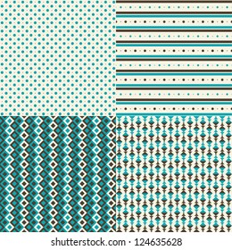 Set seamless geometric pattern background