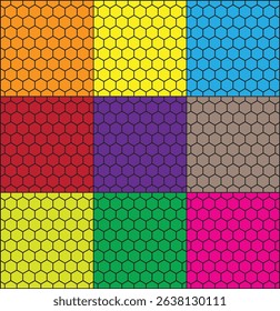 set of seamless geometric pattern, honeycomb pattern