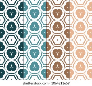 Set of Seamless geometric pattern with modern style ornament on color background. For wallpaper, cover book, fabric, scrapbooks