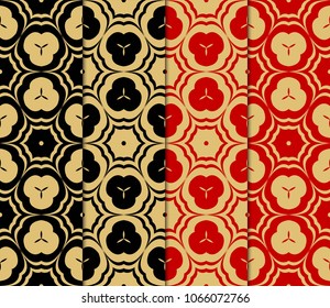 Set of Seamless geometric pattern with modern style ornament on color background. For wallpaper, cover book, fabric, scrapbooks