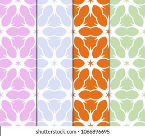 Set of Seamless geometric pattern with modern style ornament on color background. For wallpaper, cover book, fabric, scrapbooks