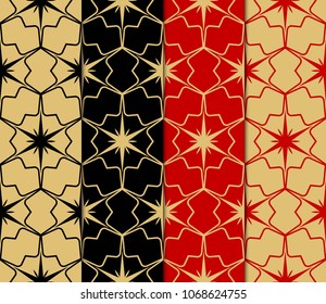 Set of Seamless geometric pattern with modern style ornament on color background. For wallpaper, cover book, fabric, scrapbooks