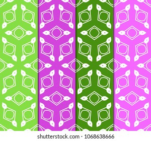 Set of Seamless geometric pattern with modern style ornament on color background. For wallpaper, cover book, fabric, scrapbooks