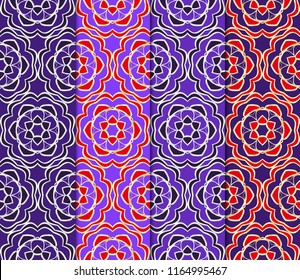 Set of Seamless geometric pattern with modern style ornament on color background. For wallpaper, cover book, fabric, scrapbooks.