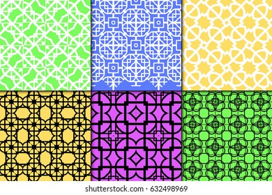 set of seamless geometric pattern. Repeating design. Vector texture