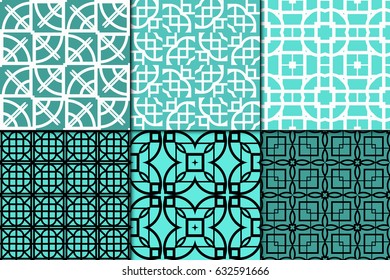 set of seamless geometric pattern. Repeating design. Vector texture
