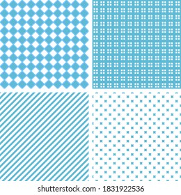 Set of seamless geometric pattern. Simple repeat ornament. Vector illustration.