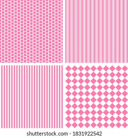 Set of seamless geometric pattern. Simple repeat ornament. Vector illustration.